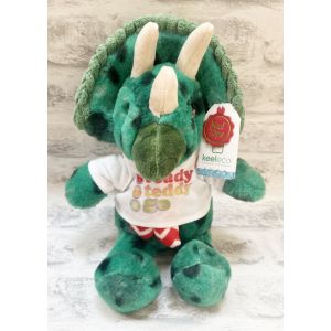 Small Keel Toys Eco Green Dinosaur with Scarf Teddy Bear