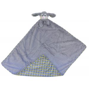 Grey Polka Dot Bunny Rabbit Large Baby Blanket