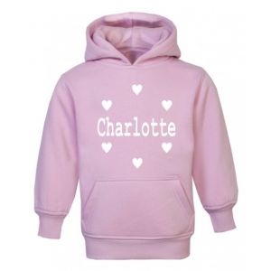 Hearts Silhouette Any Name Childrens Glow in Dark Hoodie