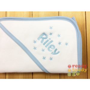 Name + Stars Baby Hooded Bath Towel