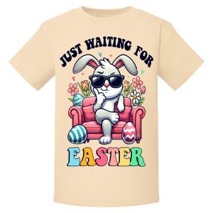 Just waiting For Easter Any Name Childrens Printed T-Shirt