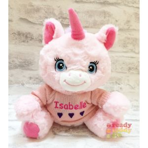 Keel Eco Unicorn Teddy Bear with Knitted Jumper