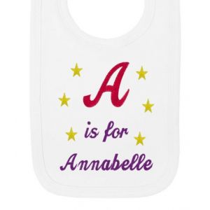 Any Letter is for Any Name Girl Baby Bib