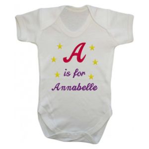 Any Letter is for Any Name Girl Baby Vest