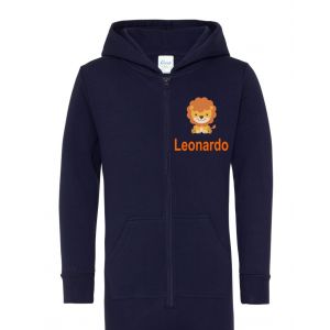Lion Any Name Childrens Zip Up Onesie
