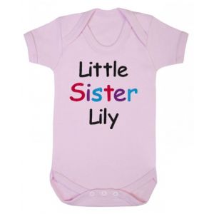 Little Sister Any Name Baby Vest