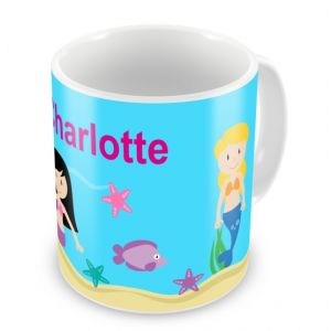 Mermaids + Name Mug