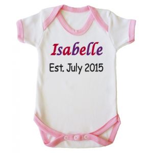 Any Name Est. Any Date Girl Baby Vest