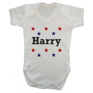 Any Name Stars Baby Vest