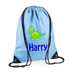 Cute Dinosaur Any Name Drawstring Bag