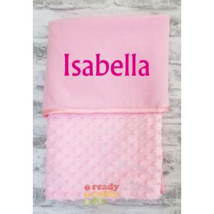 Any Name Pink Bubble Mink Wrap Baby Blanket