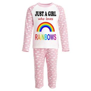 Just a Boy / Girl who loves RAINBOWS Childrens Pyjamas