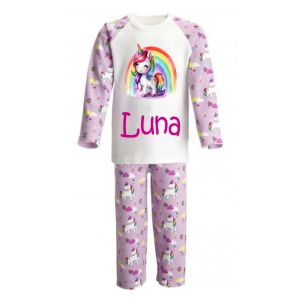 Unicorn Rainbow Any Name Childrens Pyjamas