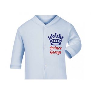 Prince Any Name Crown Baby Sleepsuit