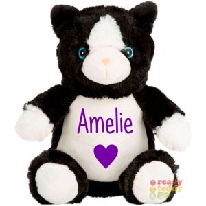 Small Cat Soft Toy - Felt, Glitter or Plain Vinyl on TUMMY