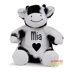 Small Cow Soft Toy - Felt, Glitter or Plain Vinyl on TUMMY