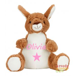 Small Kangaroo Soft Toy - Felt, Glitter or Plain Vinyl on TUMMY