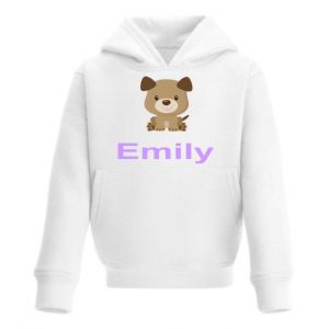 Puppy Dog Any Name Childrens Hoodie