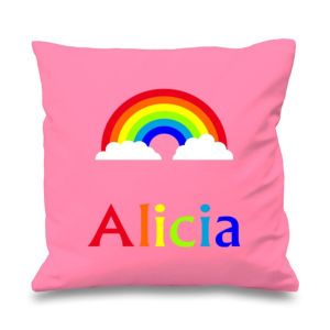 Rainbow Any Name Printed Cushion