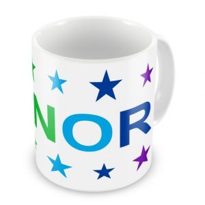 Rainbow Colours Stars + Name Mug