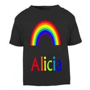 Rainbow Any Name Childrens Printed T-Shirt