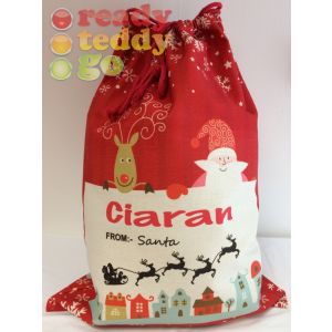 Christmas Scene Any Name Printed Christmas Sack