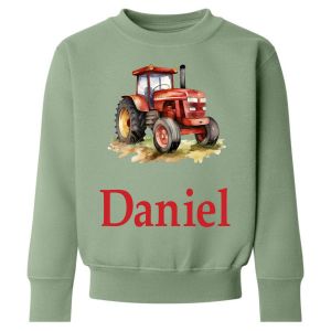 Red Tractor Watercolour Any Name Childrens Sweatshirt / Jumper