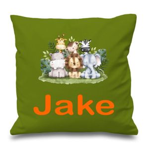 Safari Animals Any Name Printed Cushion