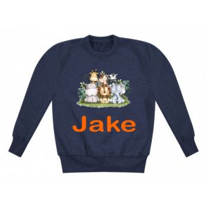 Safari Animals Any Name Childrens Sweatshirt / Jumper