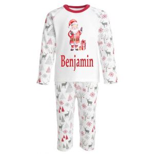 Santa Watercolour Christmas Any Name Childrens Pyjamas