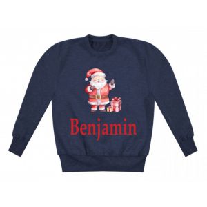 Santa Watercolour Christmas Any Name Childrens Sweatshirt / Jumper