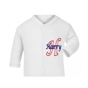 Letter Outline + Any Name Baby Sleepsuit