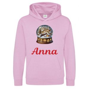 Christmas Snowglobe Any Name Childrens Hoodie