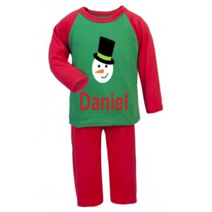 Christmas Snowman Any Name Childrens Pyjamas