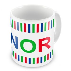 Boy Colours Stripes + Name Mug