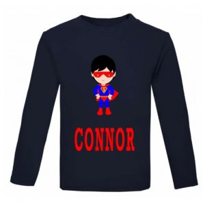 Superhero Boy Any Name Childrens Printed T-Shirt