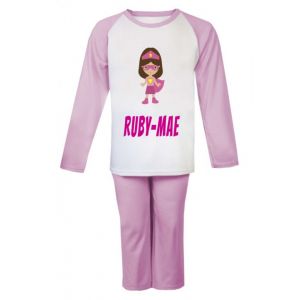 Superhero Girl Any Name Childrens Pyjamas