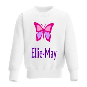 Butterfly Any Name Childrens Sweatshirt / Jumper