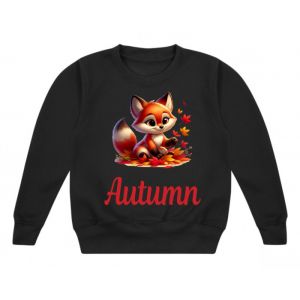 Fox with Leaves Any Name Childrens Sweatshirt / Jumper