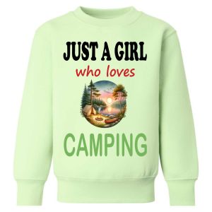 Just a Boy / Girl who loves CAMPING Childrens Sweatshirt / Jumper