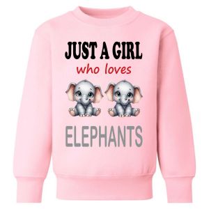 Just a Boy / Girl who loves ELEPHANTS Childrens Sweatshirt / Jumper