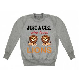 Just a Boy / Girl who loves LIONS Childrens Sweatshirt / Jumper