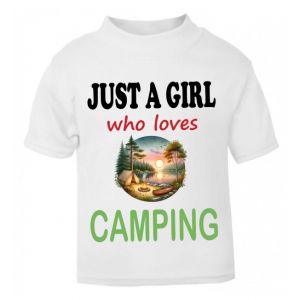 Just a Boy / Girl who loves CAMPING Childrens Printed T-Shirt