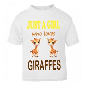 Just a Boy / Girl who loves GIRAFFES Childrens Printed T-Shirt