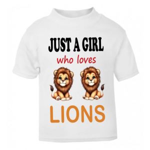 Just a Boy / Girl who loves LIONS Childrens Printed T-Shirt