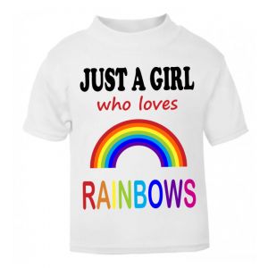 Just a Boy / Girl who loves RAINBOWS Childrens Printed T-Shirt
