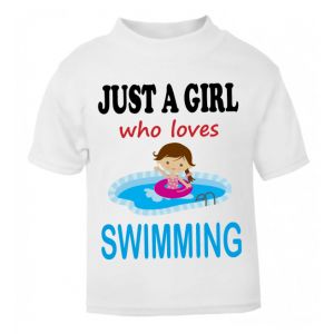 Just a Girl who loves SWIMMING Childrens Printed T-Shirt
