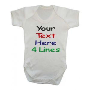 4 Lines Any Text Baby Vest