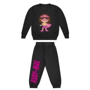 Superhero Girl Any Name Childrens Tracksuit