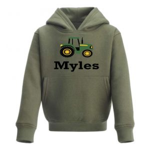 Tractor Any Name Childrens Hoodie